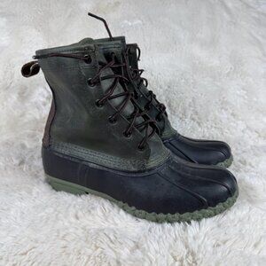 LL Bean Boots Chamois Lined Men’s Size 8M Green Leather/Rubber Bottom 504776
